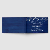 素朴結婚シンプルエレガントブルーウッド ゲストブック (全面)