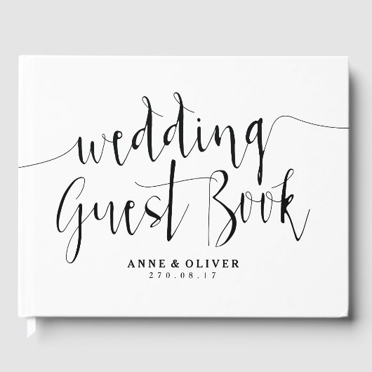 素朴結婚ズゲストブックブラック&ホワイト ゲストブック (正面)