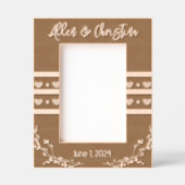 素朴結婚ハート レーザー彫刻フレーム (正面)