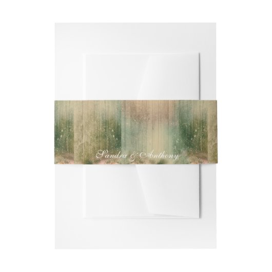 素朴結婚バラ 招待状ベリーバンド (正面例)