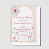 素朴結婚フローラ ベラム紙招待状 (オフセット)