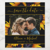 素朴結婚モダンお花の写真救日 ワインラベル (シングルラベル)