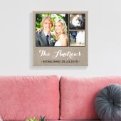 素朴結婚モノグラム写真コラージキャンバス キャンバスプリント (インサイチュ (リビング))