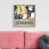 素朴結婚モノグラム写真コラージキャンバス キャンバスプリント (インサイチュ (リビング))