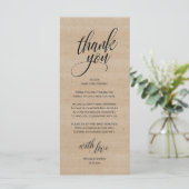 素朴結婚リハーサルサンキューカード プログラム (スタンド正面)
