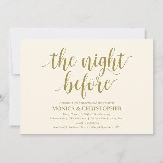 素朴結婚リハーサルディナーお祝い 招待状 (正面)