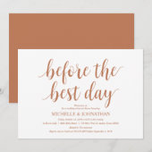 素朴結婚リハーサルモダンディナー 招待状 (正面/裏面)