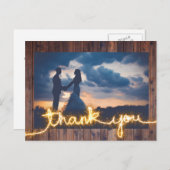 素朴結婚写真スパークモダンラーありがとう ポストカード (正面/裏面)