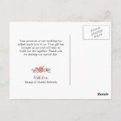 素朴結婚写真スパークモダンラーありがとう ポストカード (裏面)