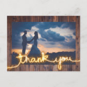 素朴結婚写真スパークモダンラーありがとう ポストカード (正面)