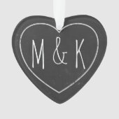 素朴結婚周年記念ハートオーナメント オーナメント (正面)