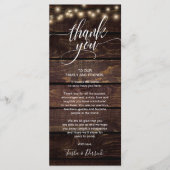 素朴結婚夕食会場設定カード プログラム (正面)