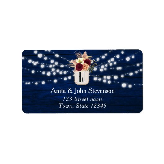 素朴結婚差出人住所ラベル ラベル (正面)