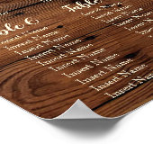 素朴結婚座席図素朴、木材、座席表 ポスター (角)