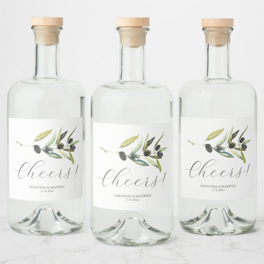 素朴結婚式の引き出物オリーブテーブルデコール リキュールボトルラベル (ボトル)