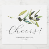 素朴結婚式の引き出物オリーブテーブルデコール リキュールボトルラベル (シングルラベル)