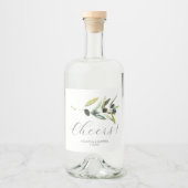 素朴結婚式の引き出物オリーブテーブルデコール リキュールボトルラベル (正面)