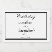 素朴結婚式の引き出物スクリプト名シック白ミニ スパークリングワインラベル (シングルラベル)