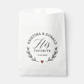 素朴結婚式の引き出物ヒーお気に入りのズバッグ フェイバーバッグ (正面)