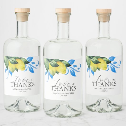 素朴結婚式の引き出物レモンテーブルデコール リキュールボトルラベル (ボトル)
