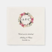 素朴結婚式の引き出物、ボホ結婚の装飾 スタンダードカクテルナプキン (正面)