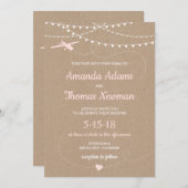 素朴結婚式招待状と飛行機 招待状 (正面/裏面)