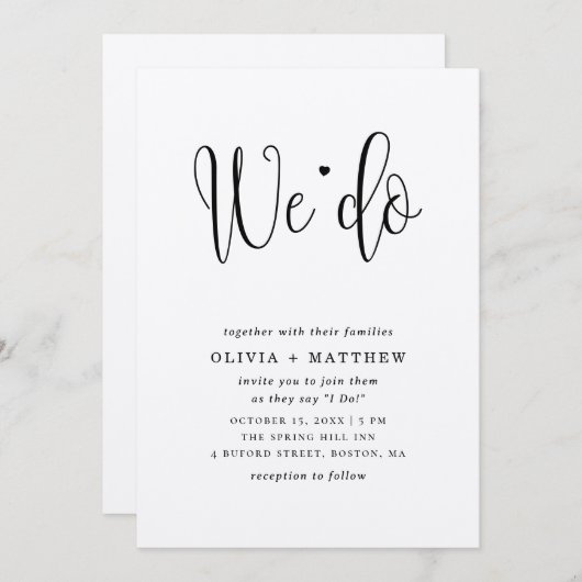 素朴結婚式招待状クラフト我々は招待状 招待状 (正面/裏面)