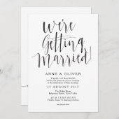 素朴結婚式招待状ブラック 招待状 (正面/裏面)