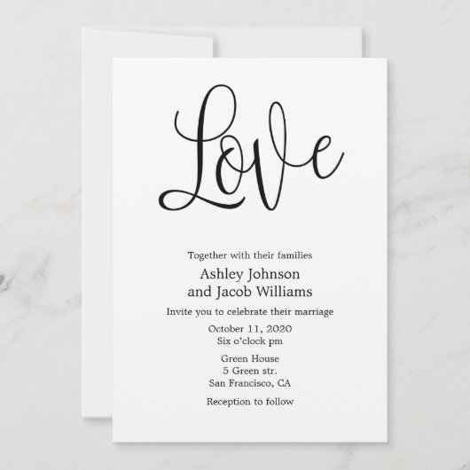 素朴結婚式招待状愛。クラフト招待状 招待状 (正面)