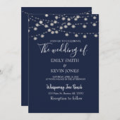 素朴結婚式招待状灯付き 招待状 (正面/裏面)