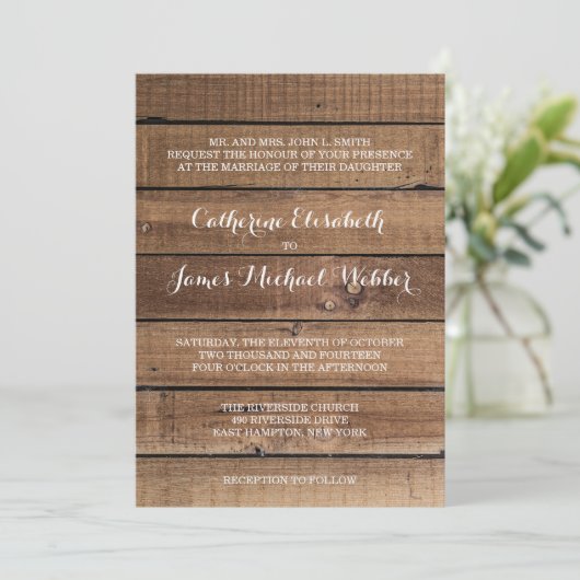 素朴結婚式招待状言う嫁の親 招待状 (スタンド正面)