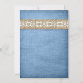 素朴結婚式招待状 | デニム、レース、バーラップ 招待状 (裏面)