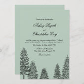 素朴結婚式招待状 – パインツリー 招待状 (正面/裏面)