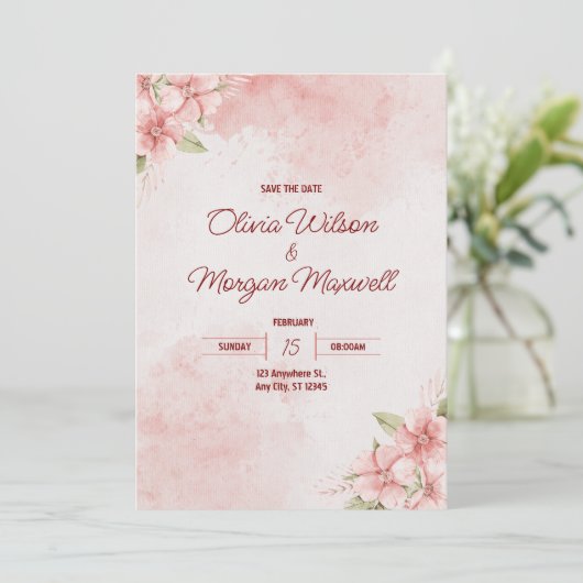 素朴結婚式招待状 招待状 (スタンド正面)