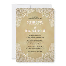 素朴結婚式招待状I手描きペイズリー