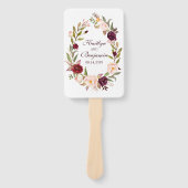 素朴結婚式 プログラムファン – 水彩花 ハンドファン (正面)