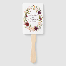 素朴結婚式 プログラムファン – 水彩花 ハンドファン