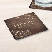 素朴結婚感謝紙コースター スクエアペーパーコースター (アングル)