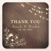 素朴結婚感謝紙コースター スクエアペーパーコースター (正面)