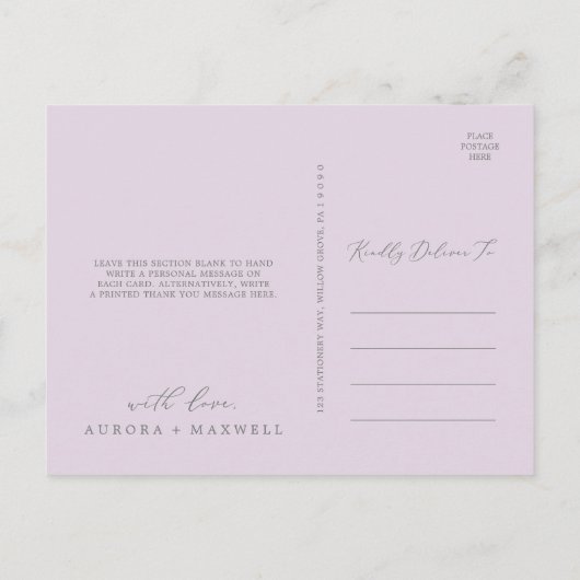 素朴結婚数々の写真の愛感謝していと ポストカード (裏面)