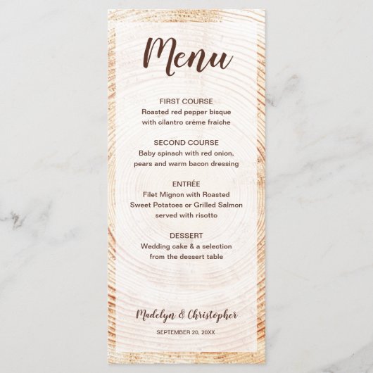 素朴結婚木の木目カスタム粒 メニュー (正面)