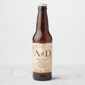 素朴結婚木の樹皮パーソナライズされた ビールラベル (正面)