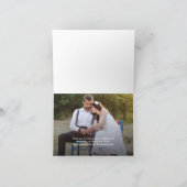 素朴結婚木の粒カスタムの写真 サンキューカード (内部)