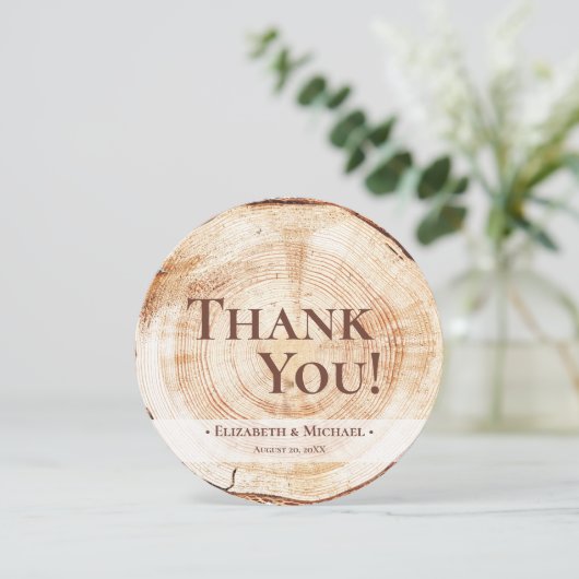 素朴結婚木の粒カスタムの写真 招待状 (スタンド正面)