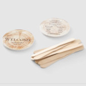 素朴結婚木目ブライダルパーティ ハンドファン (組立なし)