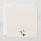 素朴結婚木目緑カスタム葉 招待状 (裏面)