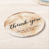 素朴結婚木目 ラウンドペーパーコースター (アングル)