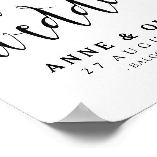 素朴結婚歓迎サイン ポスター (角)