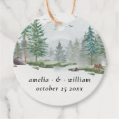 素朴結婚水彩樹林松林 フェイバータグ (正面)