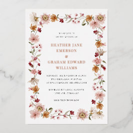 素朴結婚箔招待状 箔招待状